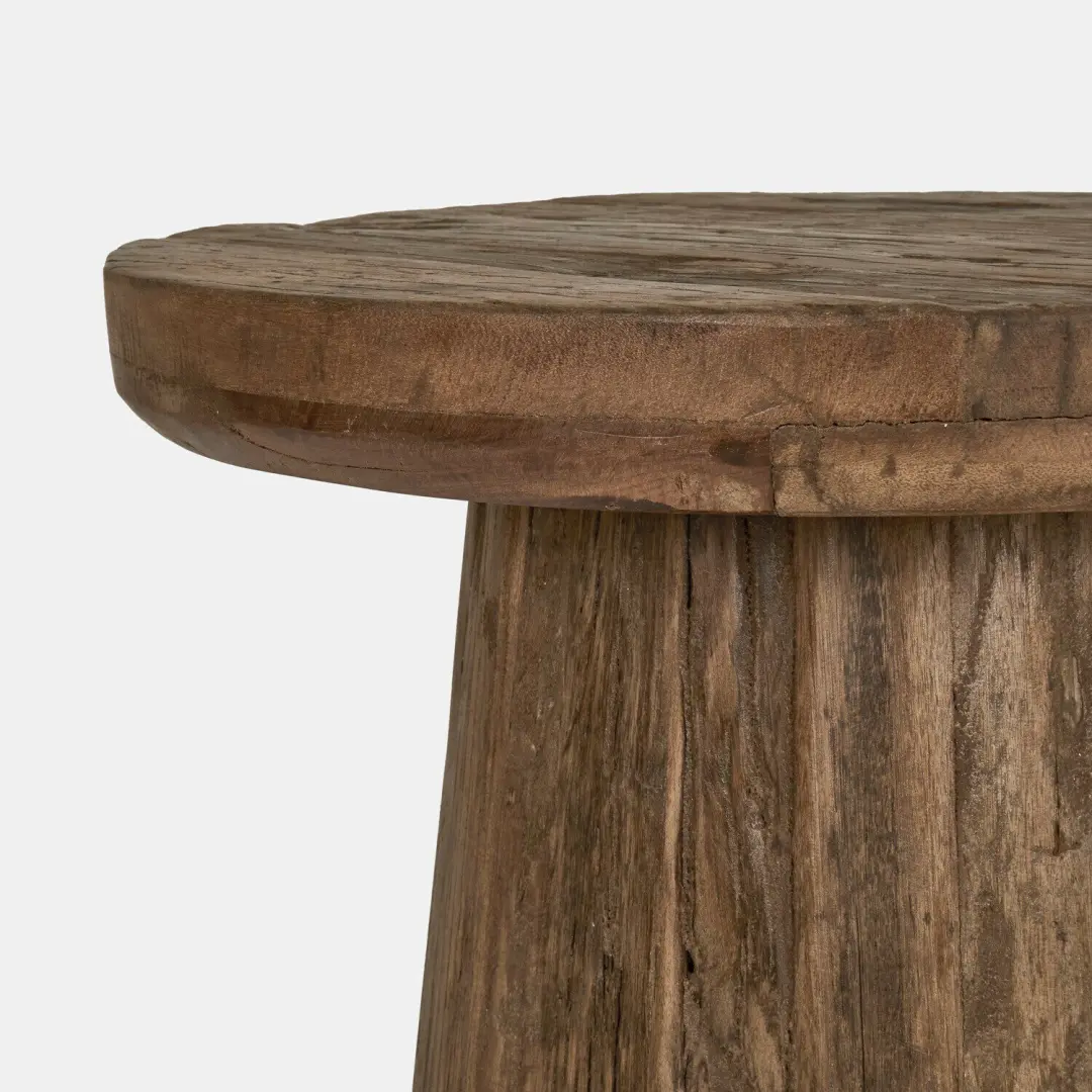 Loberon Yarwood Bijzettafeltje - Ø46cm - Bruin - afbeelding 6 van 6