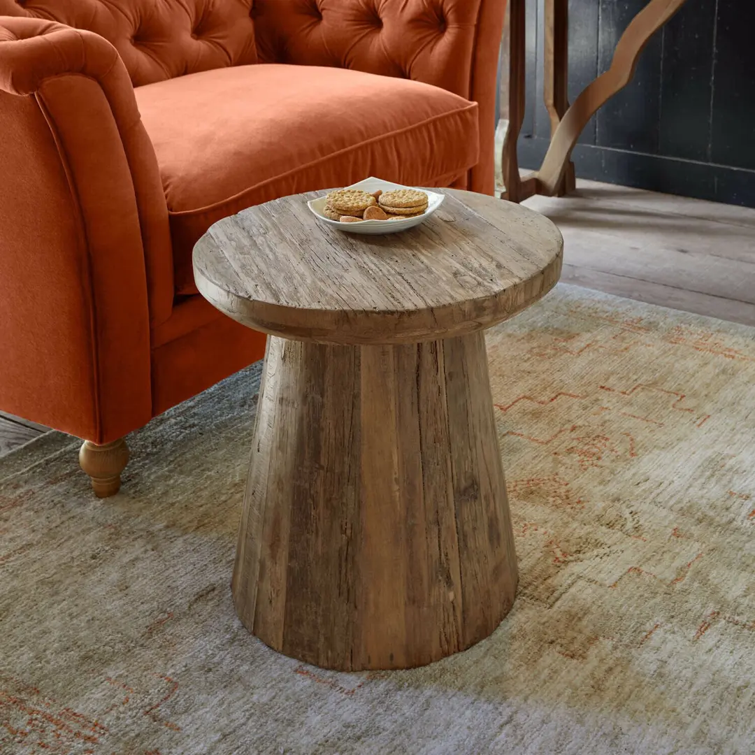 Loberon Yarwood Bijzettafeltje - Ø46cm - Bruin - afbeelding 2 van 6