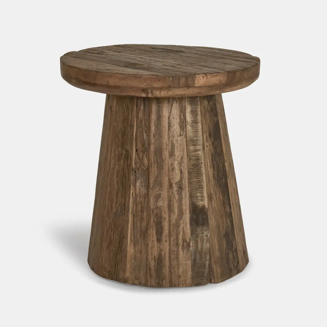 Loberon Yarwood Bijzettafeltje - Ø46cm - Bruin - afbeelding 5 van 6