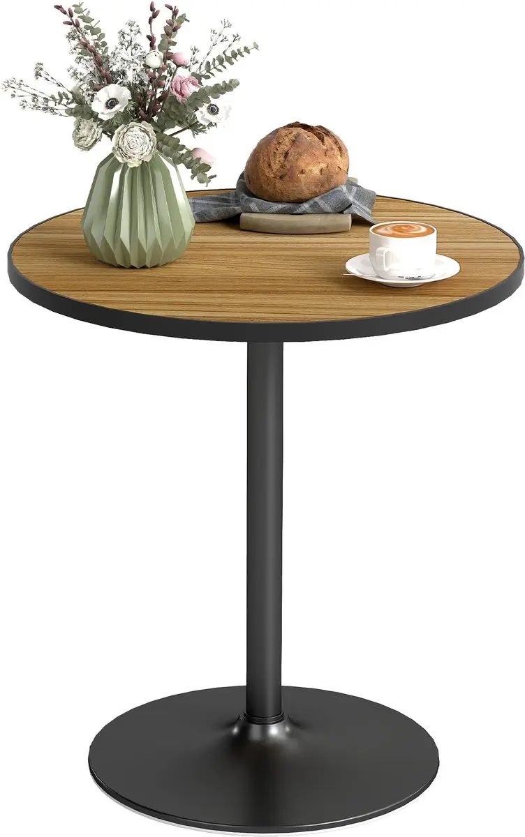 HOMCOM Dining Table MDF, Metaal 70L x 70B x 76H cm Eik