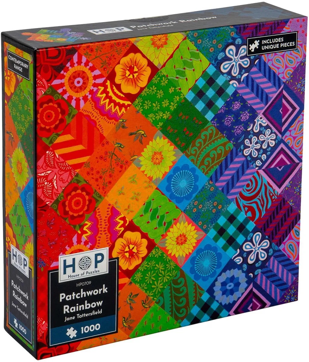 House Of Puzzles Patchwork Rainbow Legpuzzel 1000 Stuks - Multicolor
