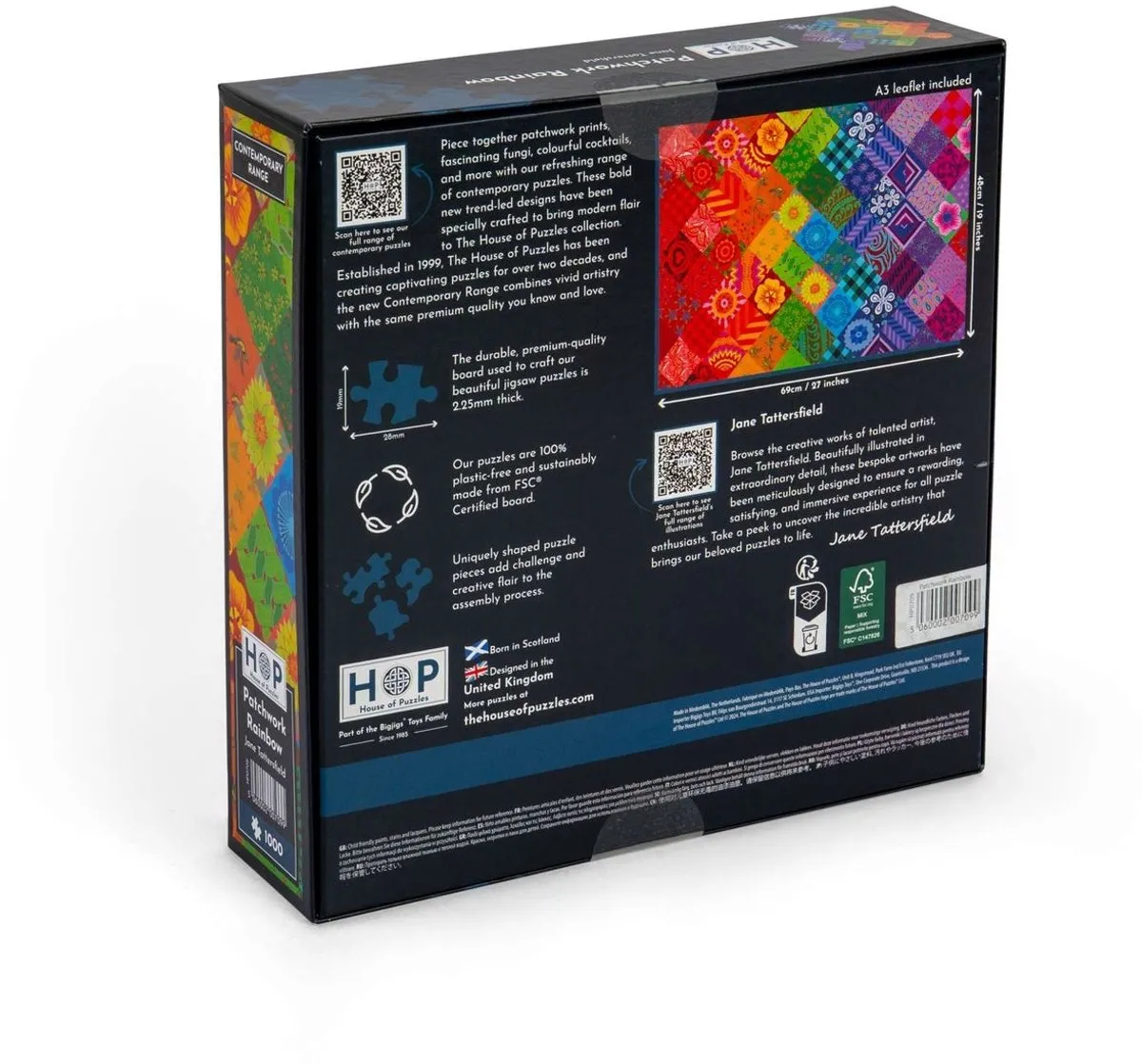 House Of Puzzles Patchwork Rainbow Legpuzzel 1000 Stuks - Multicolor