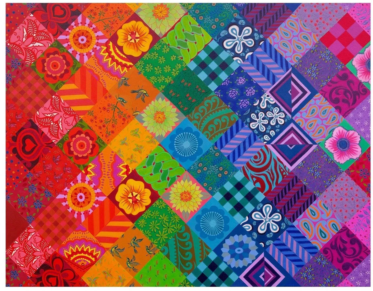House Of Puzzles Patchwork Rainbow Legpuzzel 1000 Stuks - Multicolor