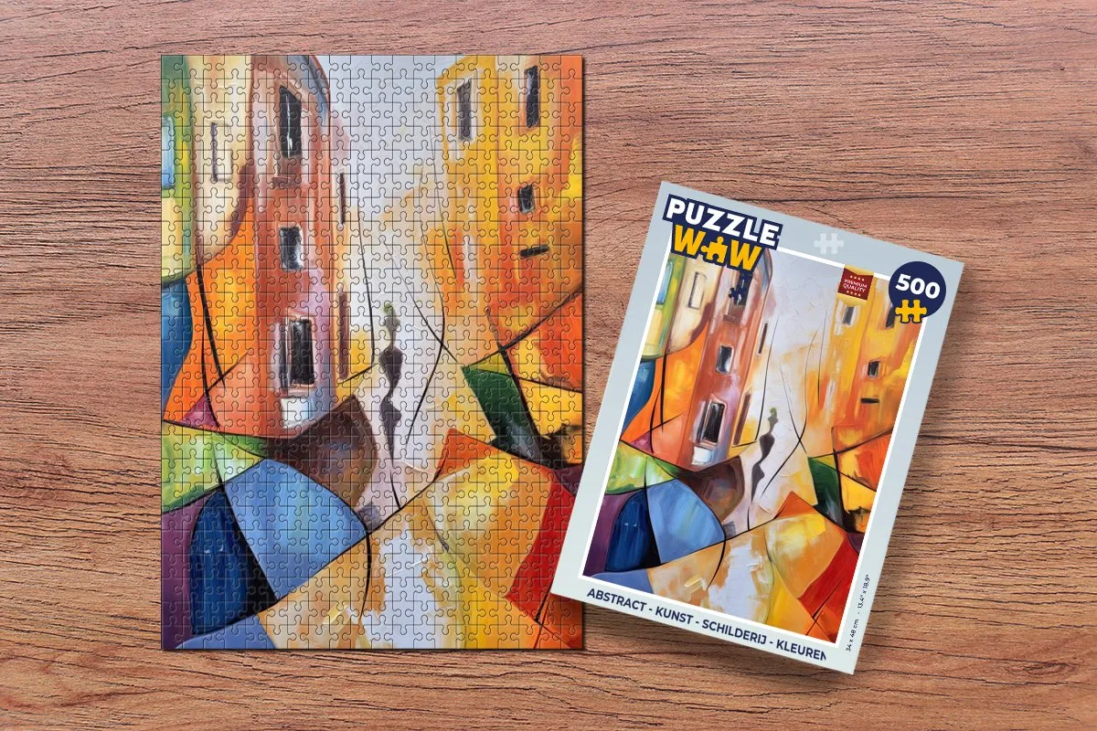 PuzzleWow Abstract Legpuzzel 500 Stuks - Multicolor