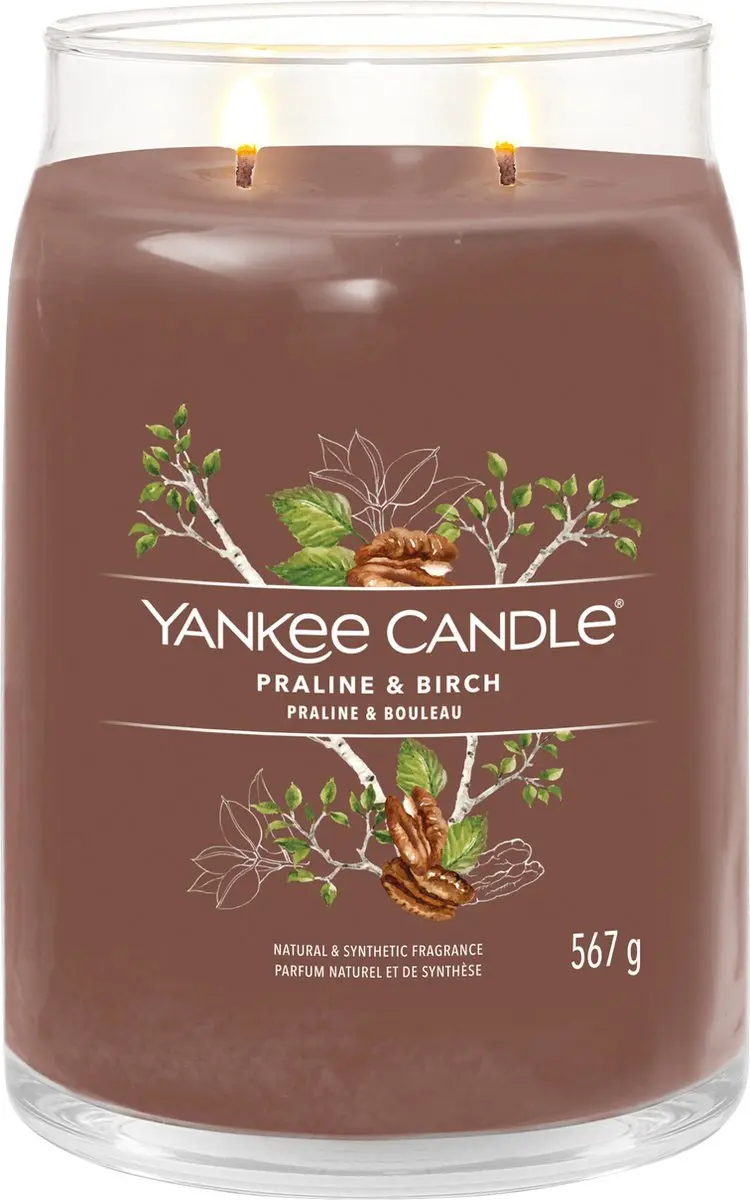 Yankee Candle Praline & Birch Geurkaars - 90 Branduren - afbeelding 3 van 6