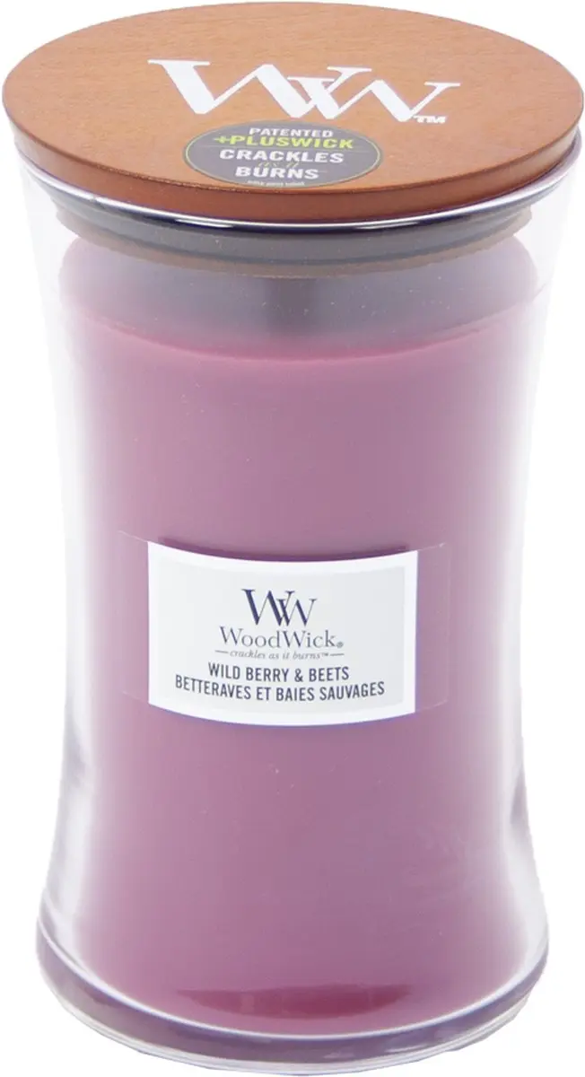 WoodWick Large Hourglass Geurkaars Wild Berry & Beets - 130 Branduren - afbeelding 5 van 5