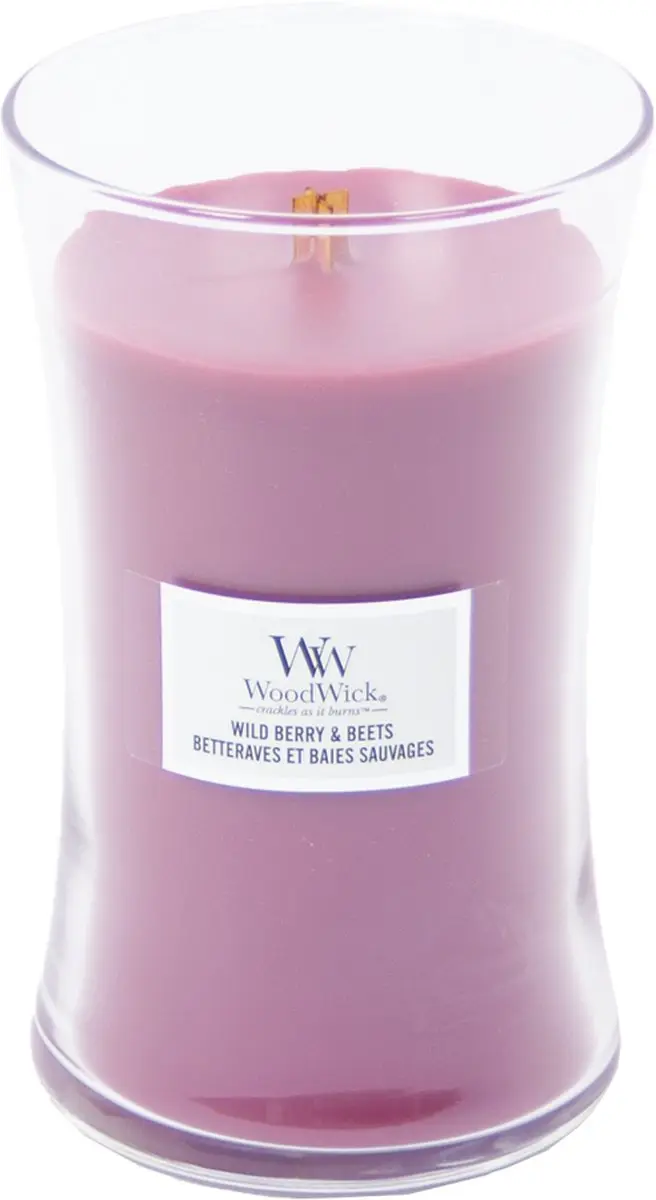 WoodWick Large Hourglass Geurkaars Wild Berry & Beets - 130 Branduren - afbeelding 3 van 5