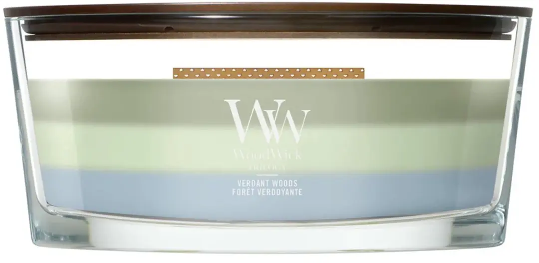 WoodWick Hearthwick - Trilogy Verdant Woods - Ellipse Geurkaars - 50 branduren