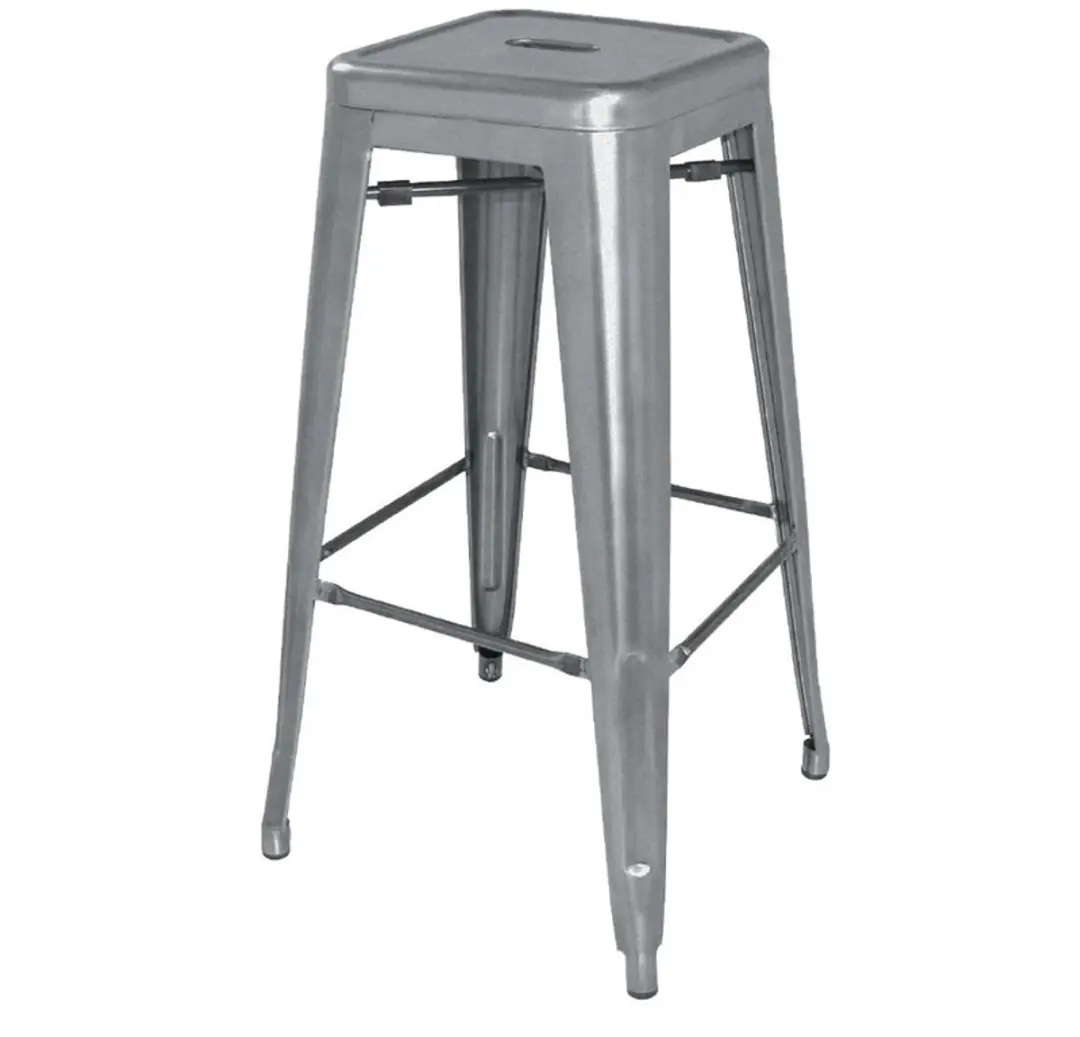 Bolero Stalen Bistro Barkruk Grijs (4 Stuks)