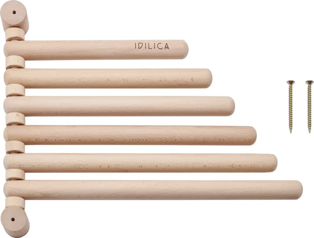 KitchenCraft Idilica Beukenhout Wandrek met 6 rijen