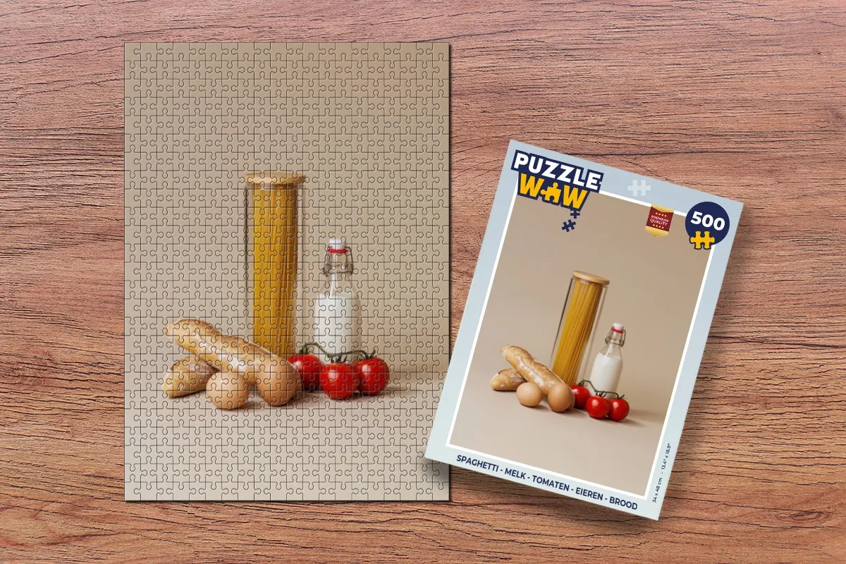 PuzzleWow Spaghetti Puzzel 500 Stuks - Melk/Beige