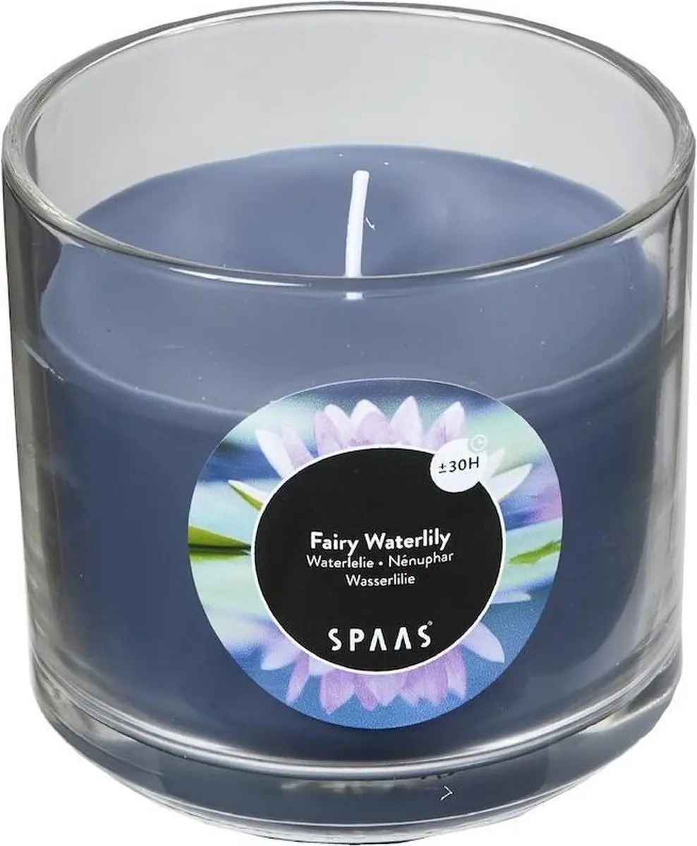Geurkaars glas in doos 85x85 mm Fairy Waterlily