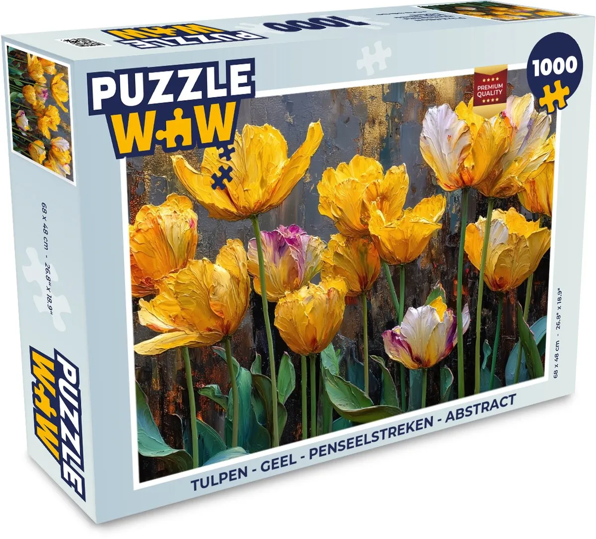 PuzzleWow Tulpen Legpuzzel 1000 Stuks - Geel - Abstract