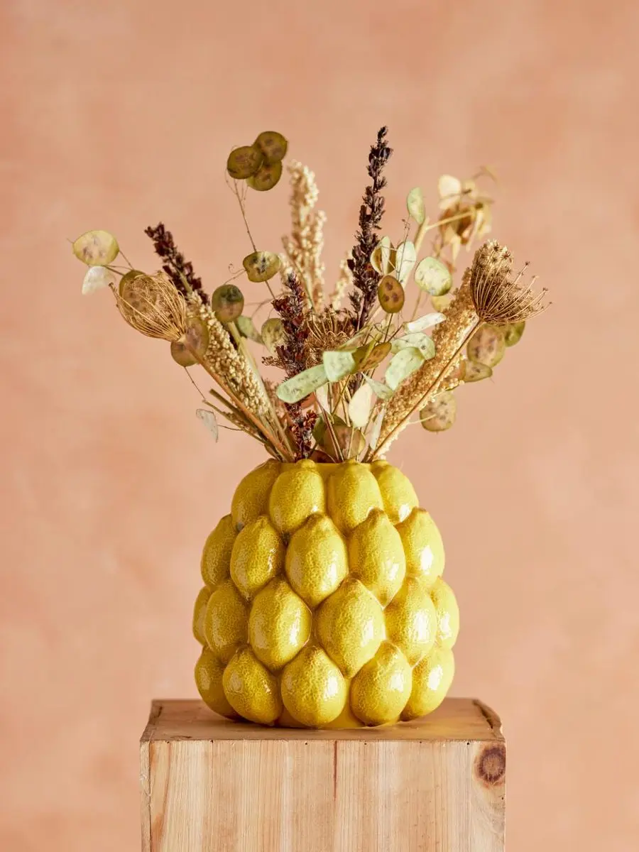 Bloomingville Limone Vaas - Geel 22cm - afbeelding 2 van 6