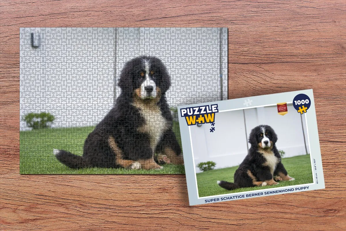 PuzzleWow Berner Sennenhond Puppy Legpuzzel 1000 Stuks - Multicolor
