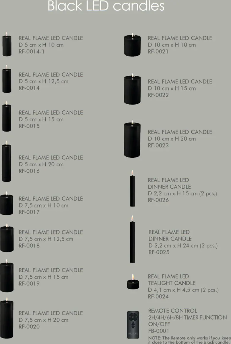 Deluxe Homeart LED Stompkaarsen - Zwart - afbeelding 4 van 4