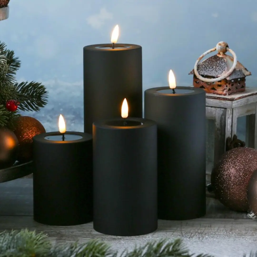 Deluxe Homeart LED Stompkaarsen - Zwart - afbeelding 2 van 4