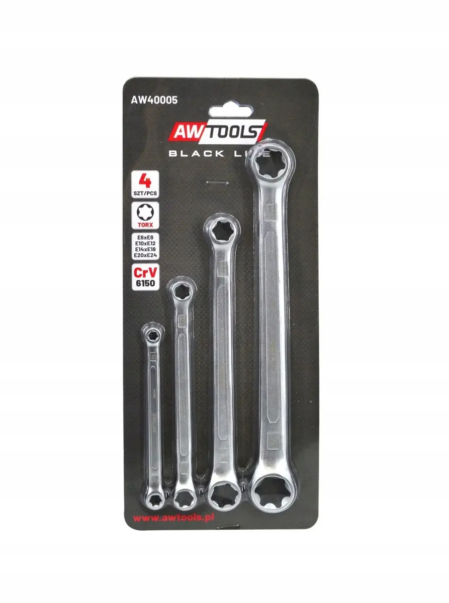 AWTOOLS Torx Ringsleutel Set 4-delig Chroom-Vanadium