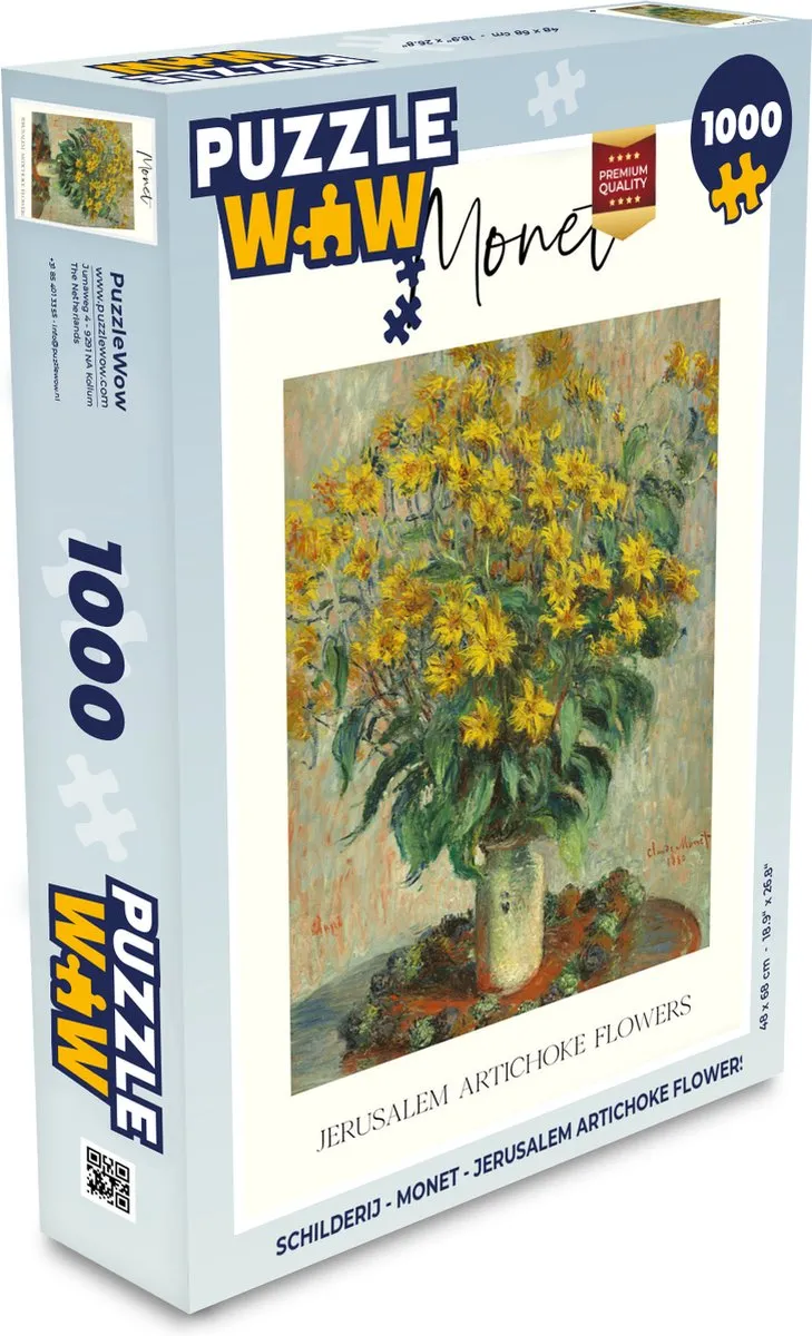 PuzzleWow Monet Jerusalem Artichoke Flowers Legpuzzel 1000 Stuks