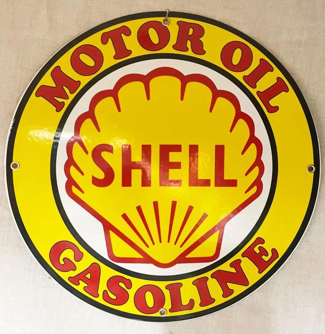 Shell Motor Oil Gasoline Rond Emaille Bord 30 cm