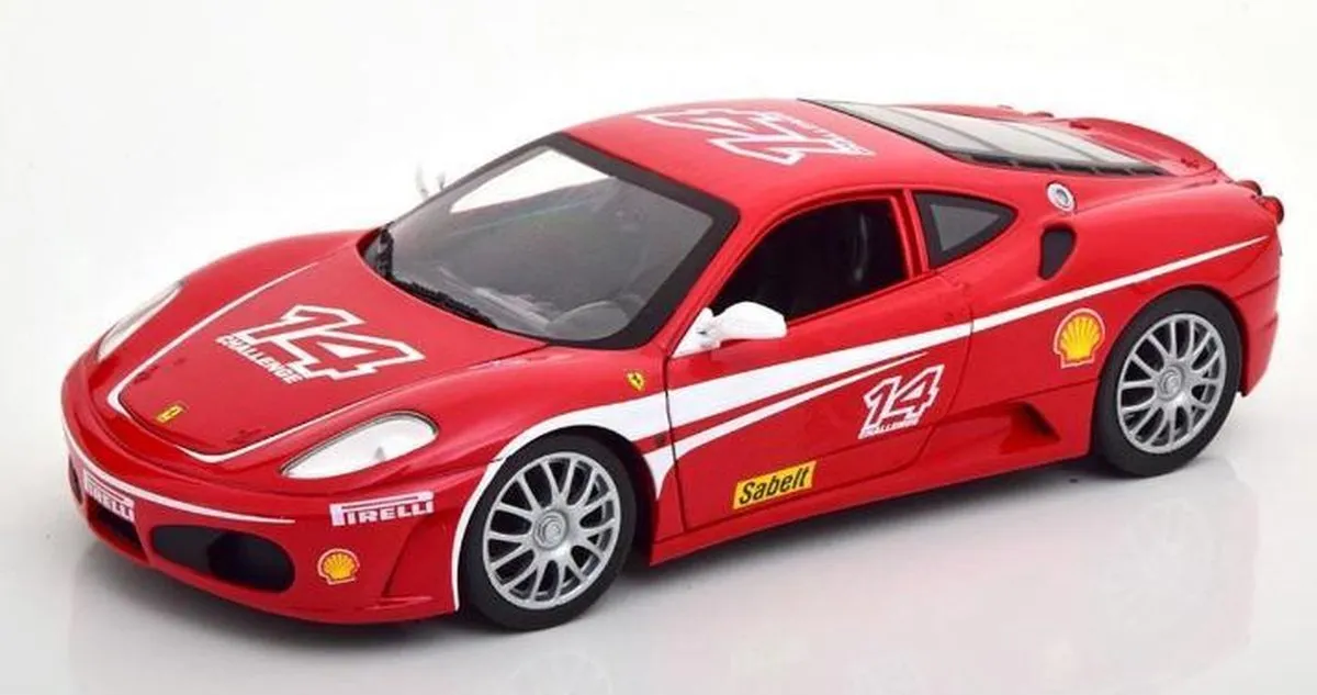 Ferrari F430 Challenge #14 Hot Wheels - 1:18 - Rood/Wit