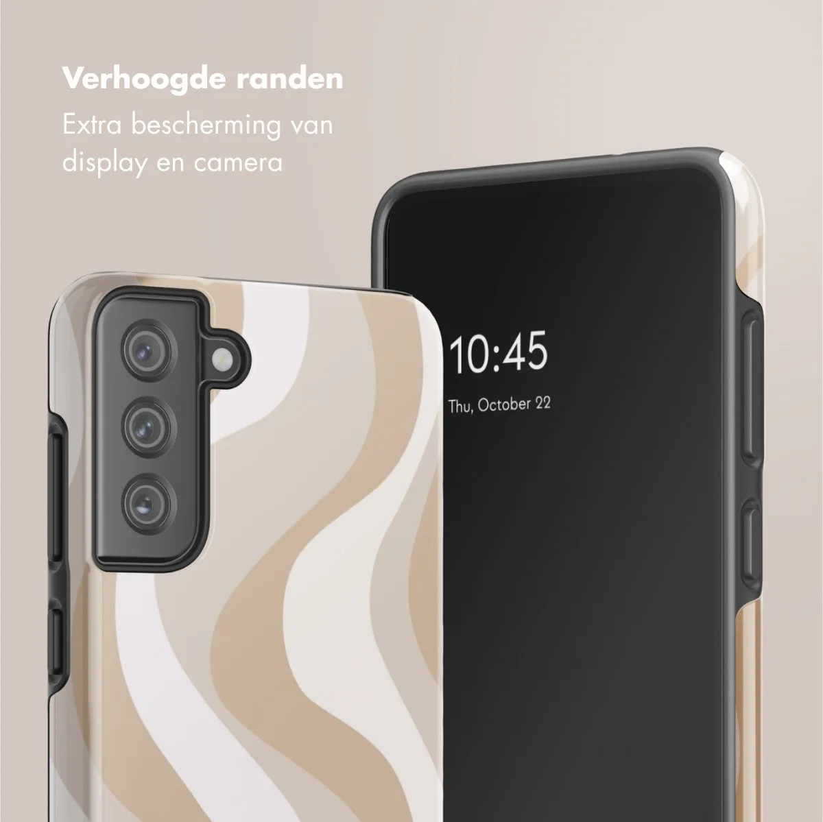 Selencia Hoesje Samsung Galaxy S21 FE Desert Waves Beige