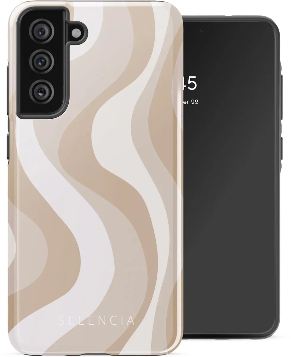 Selencia Hoesje Samsung Galaxy S21 FE Desert Waves Beige
