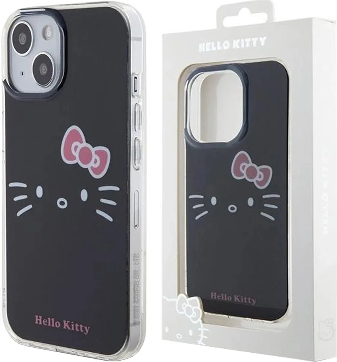 Hello Kitty IML Kitty Face Hoesje iPhone 15 - Zwart