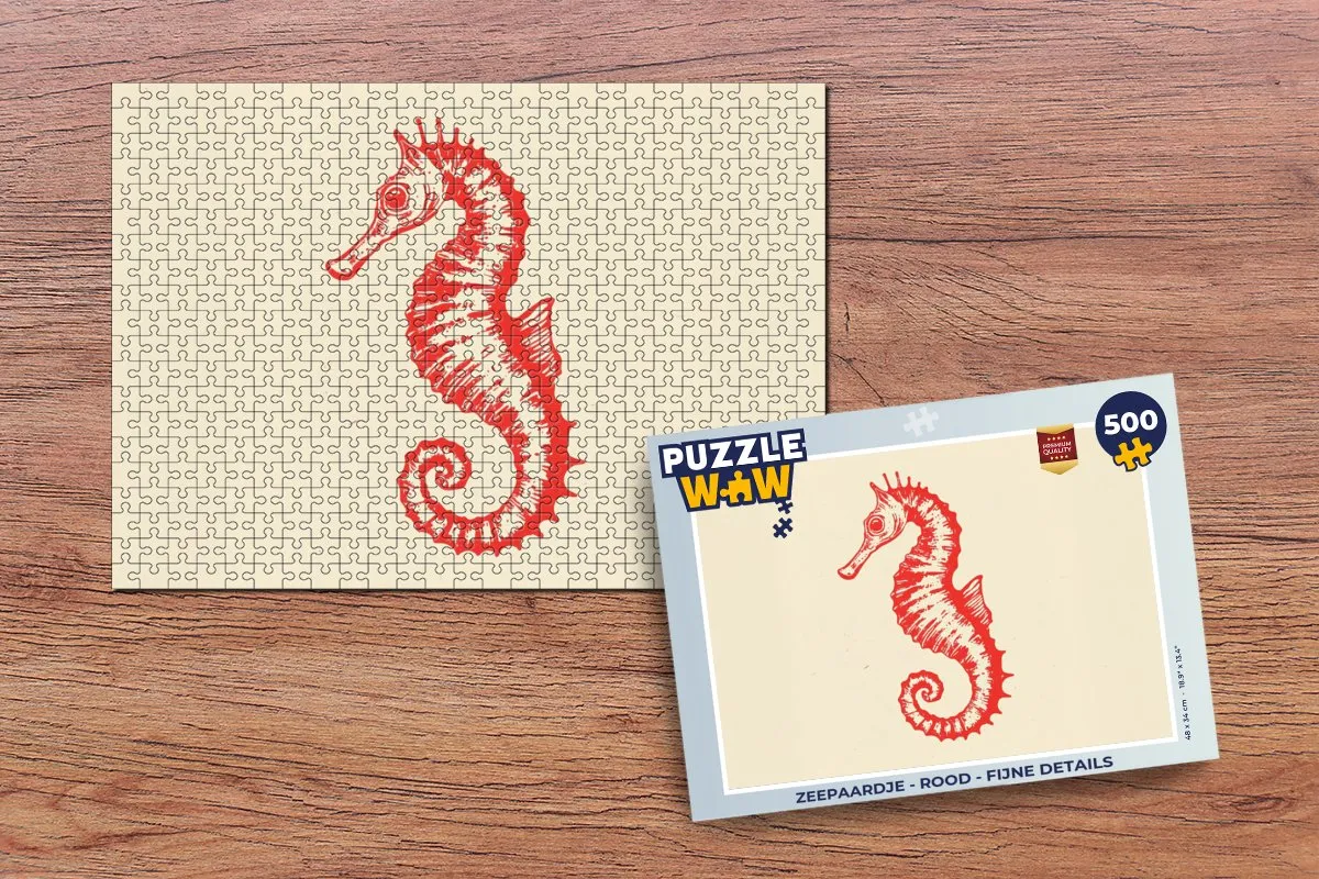 PuzzleWow Zeepaardje Legpuzzel 500 Stuks - Rood
