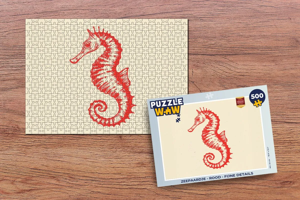 PuzzleWow Zeepaardje Legpuzzel 500 Stuks - Rood