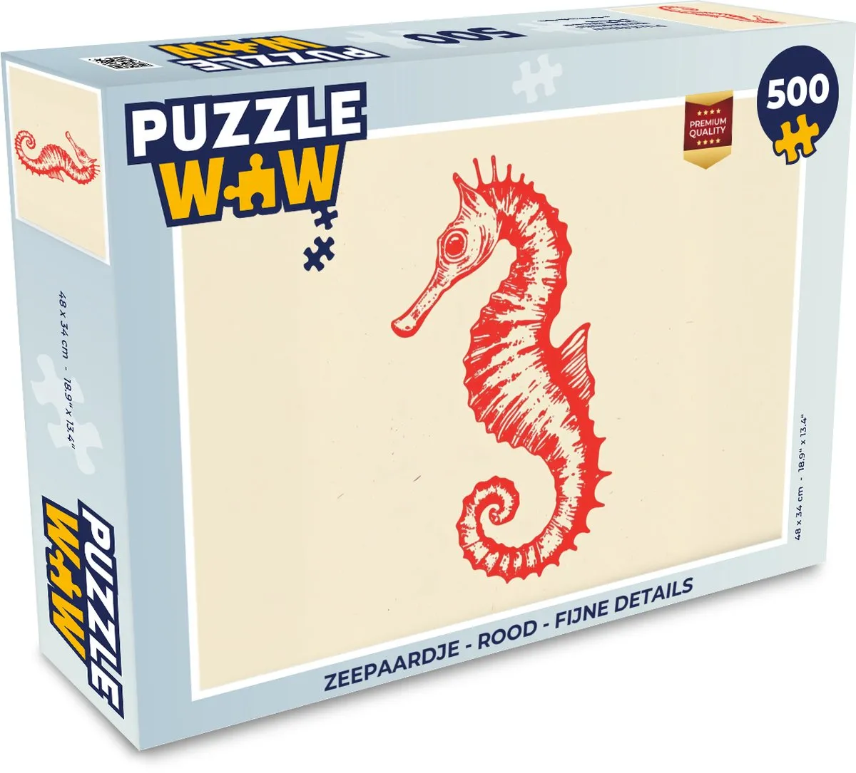 PuzzleWow Zeepaardje Legpuzzel 500 Stuks - Rood