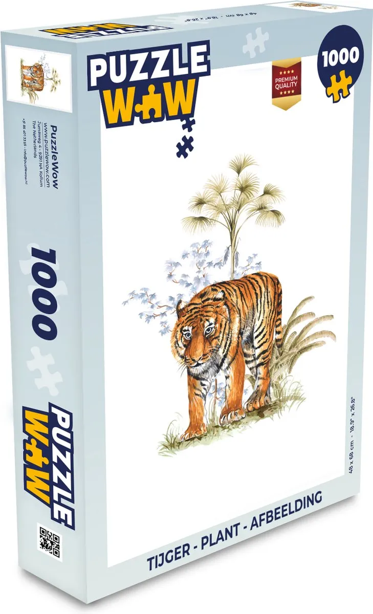 PuzzleWow Tijger Plant Legpuzzel 1000 Stuks - Multicolor