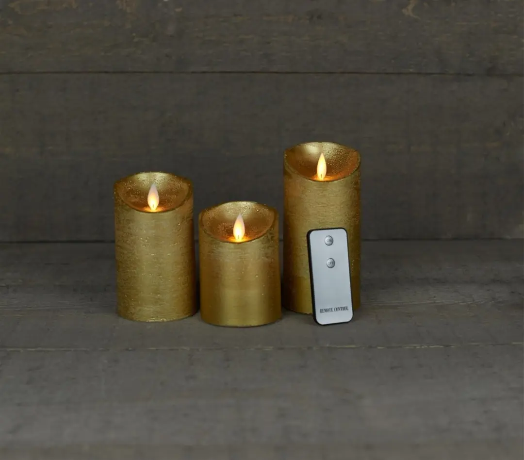 Anna's Collection LED Kaarsen Goud - 3 Stuks - afbeelding 6 van 6