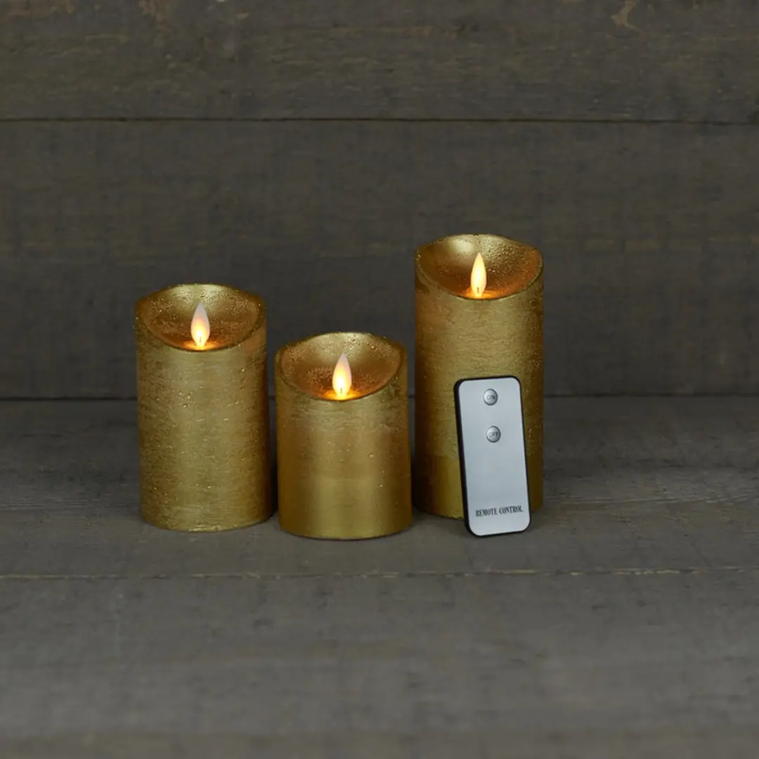 Anna's Collection LED Kaarsen Goud - 3 Stuks - afbeelding 2 van 6