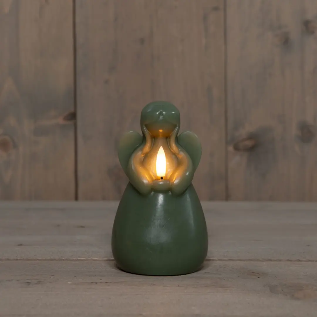 Anna's Collection LED Kaars Engel Jade Groen 14x8cm - afbeelding 4 van 6