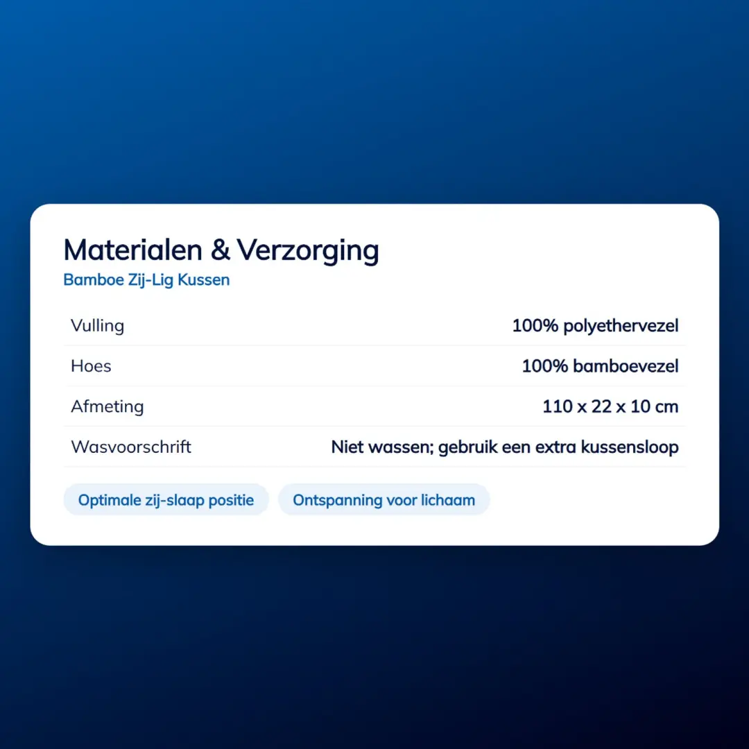 Lucovitaal Bamboe Zij-Lig Kussen Wit - afbeelding 6 van 6