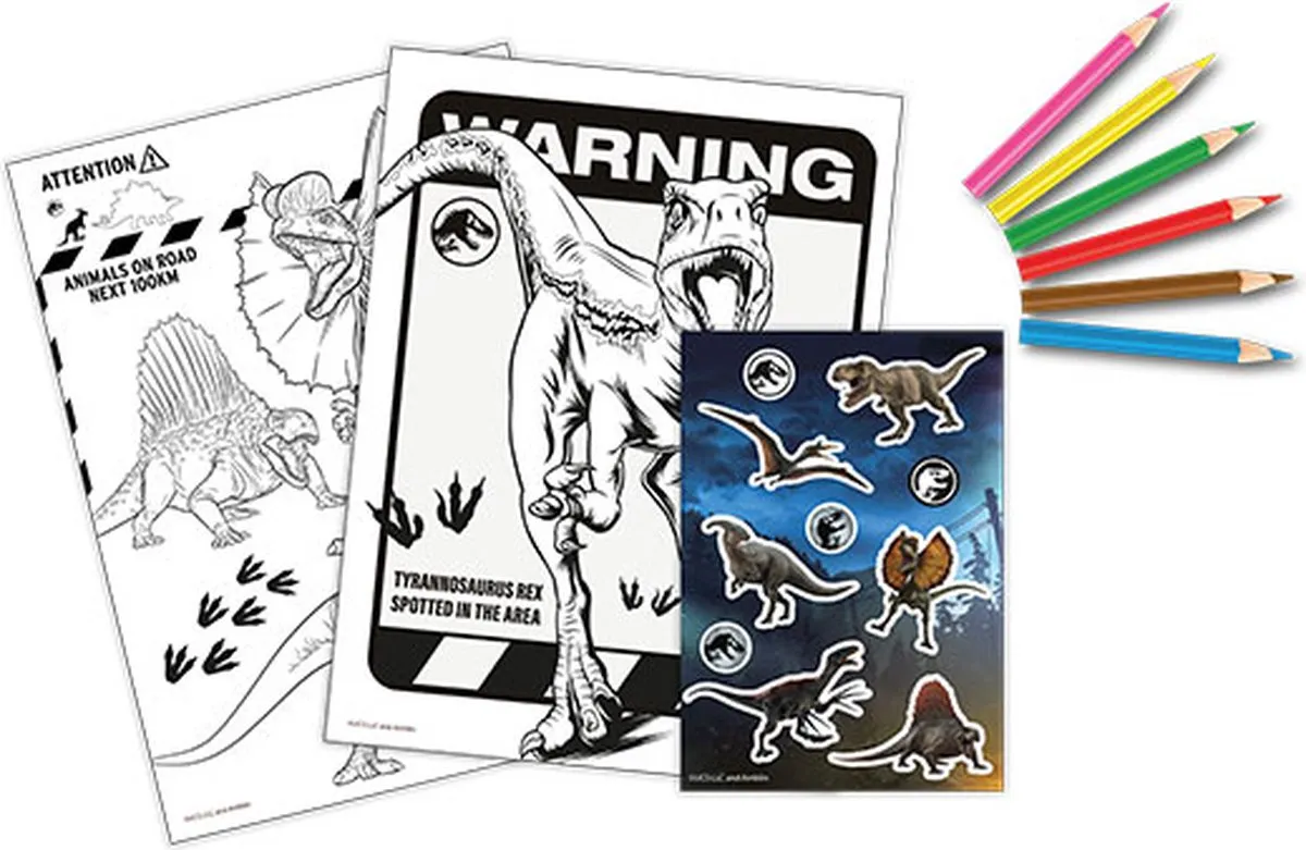 Jurassic World Dominion Kleur- en Stickerset