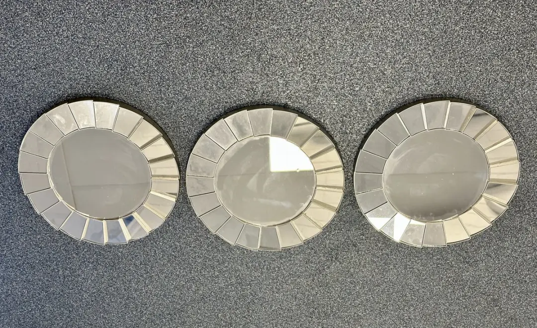 Set van 3 ronde wandspiegels