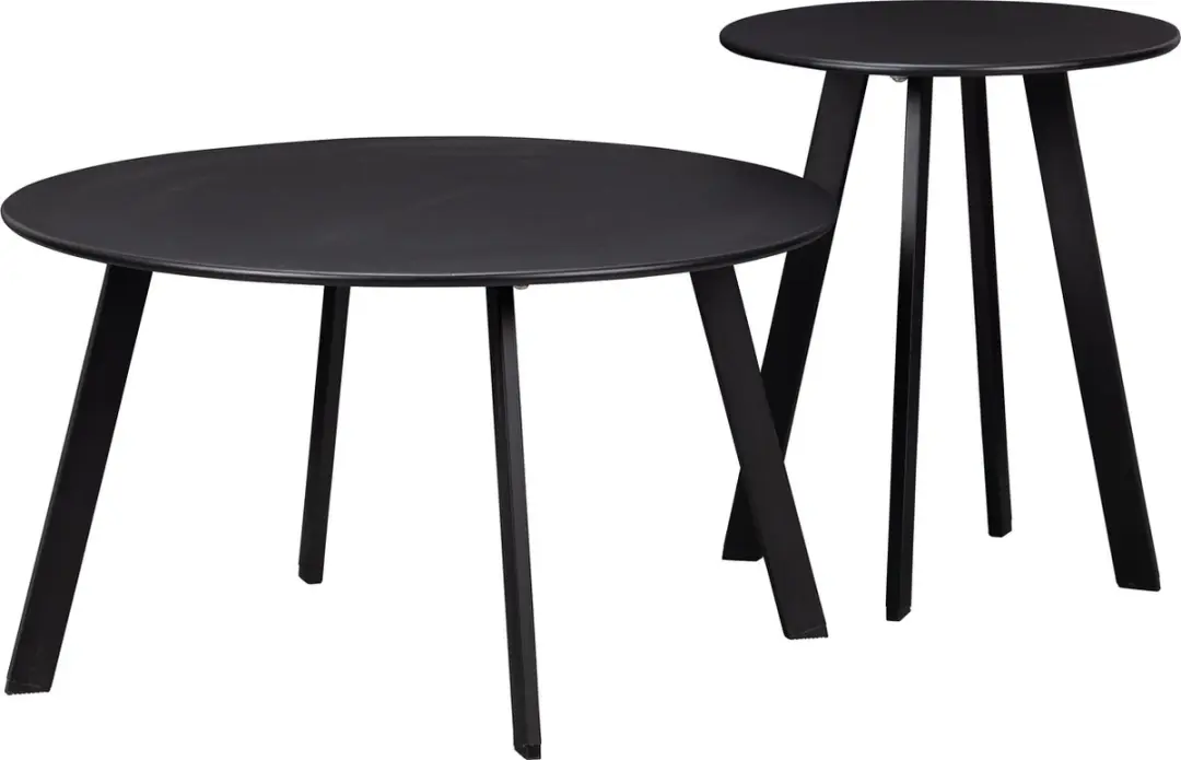 WOOOD Fer Bijzettafel - Zwart Ø70cm - afbeelding 6 van 6