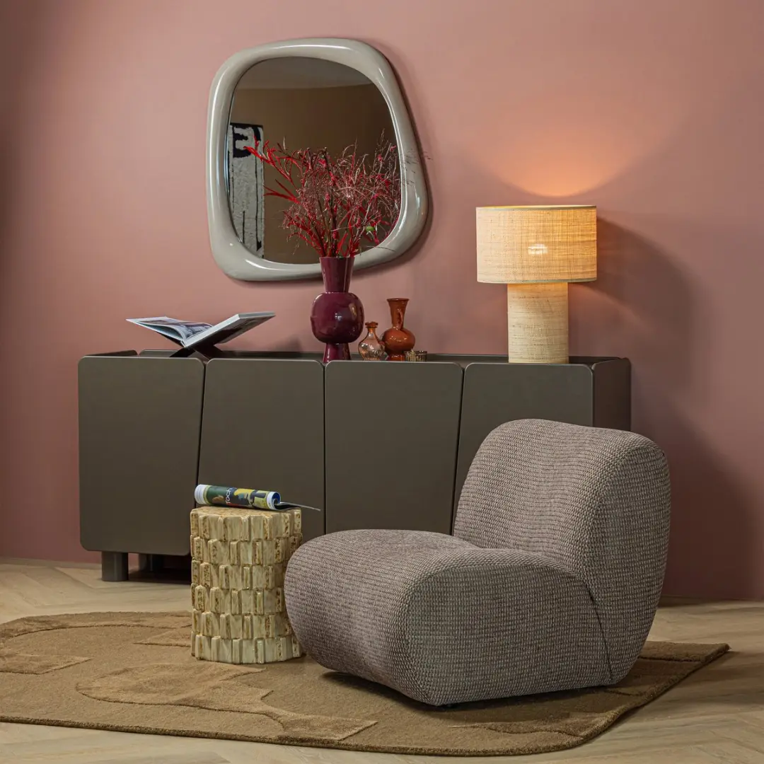 WOOOD Axu Decoratieve Bijzettafel Ø35cm - Keramiek - Zand - afbeelding 3 van 5