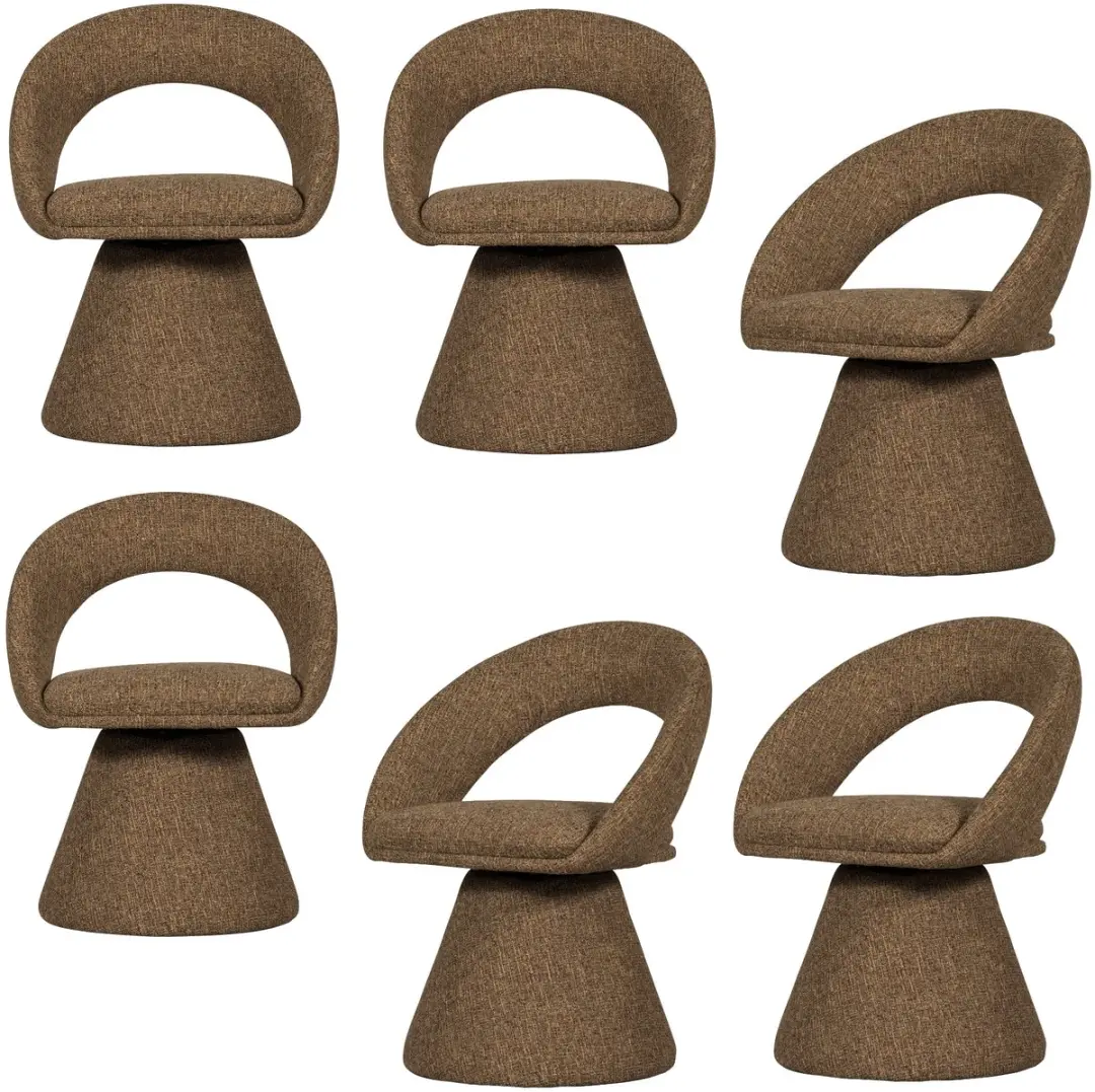 WOOOD Winter Eetkamerstoel - Melange - Zand - Set van 6