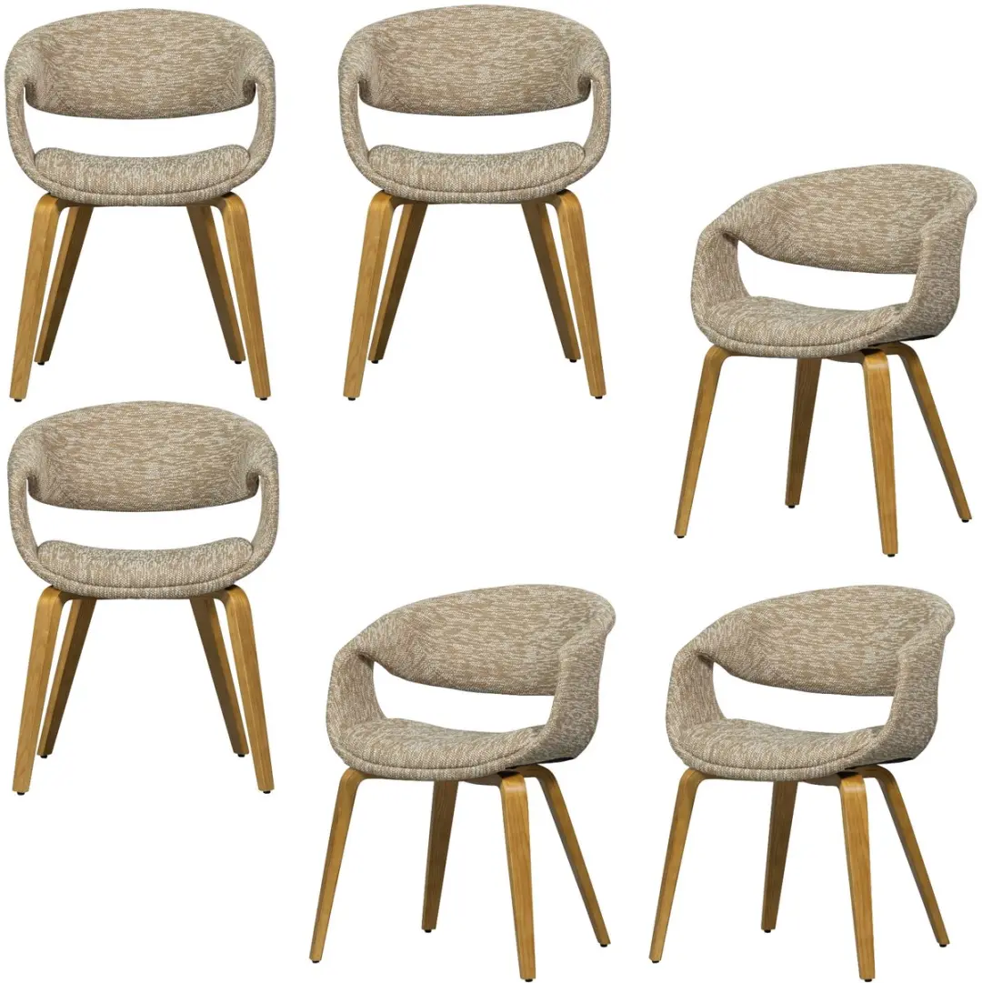 WOOOD Yossi Eetkamerstoelen Met Houten Naturel Poot