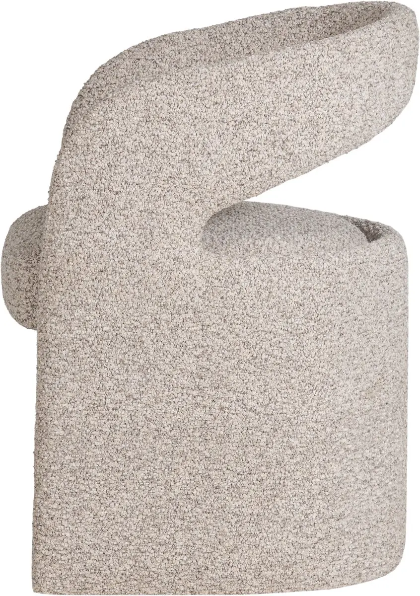 WOOOD Lanor Eetkamerstoel - Grove Bouclé Naturel - afbeelding 6 van 6