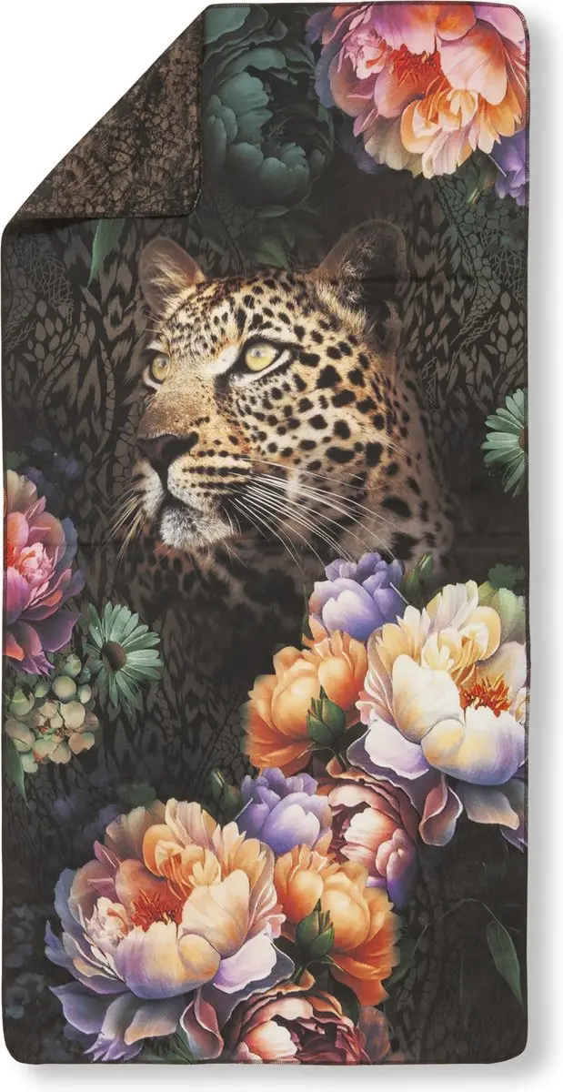 HIP Sporthanddoek "bloemen met een luipaard"