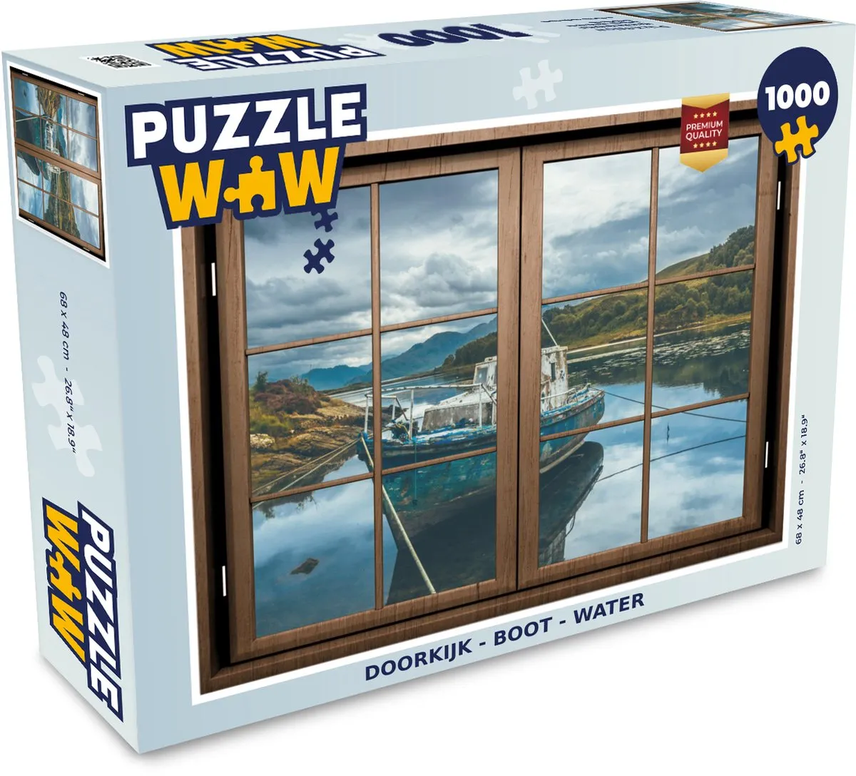 PuzzleWow Doorkijk Boot Water Legpuzzel 1000 Stuks