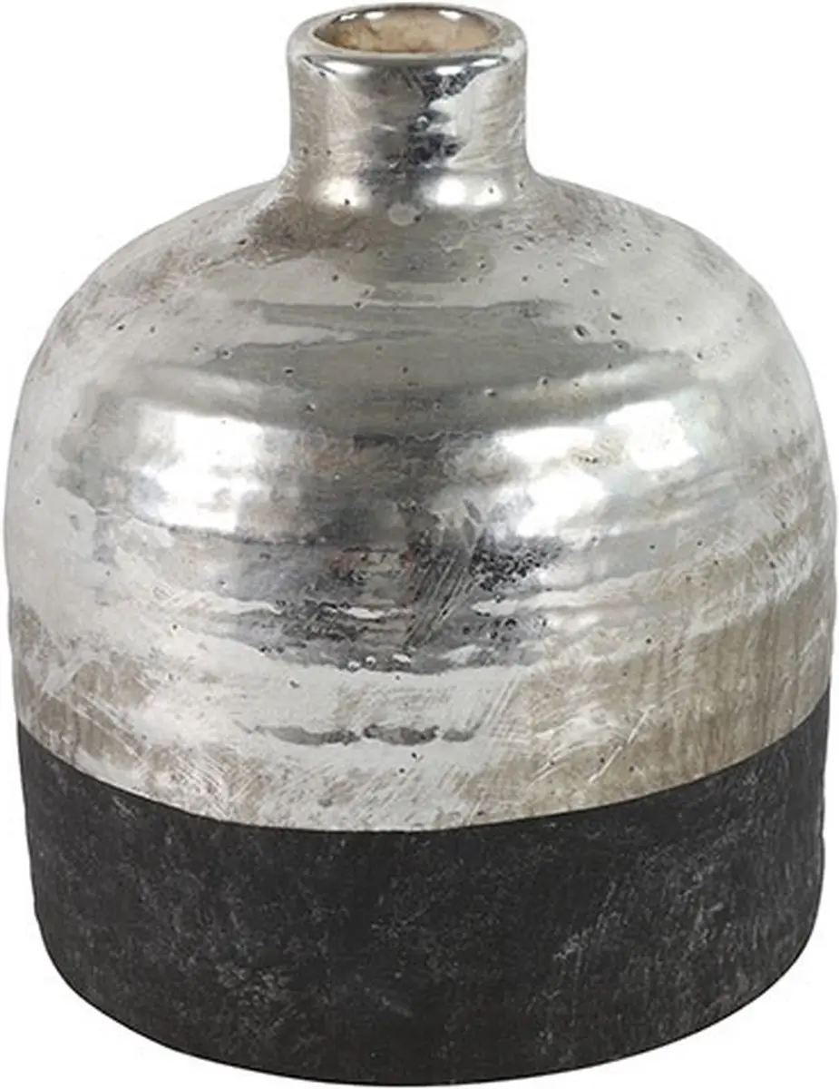 Fles recht m/hals ro Terri L zilver