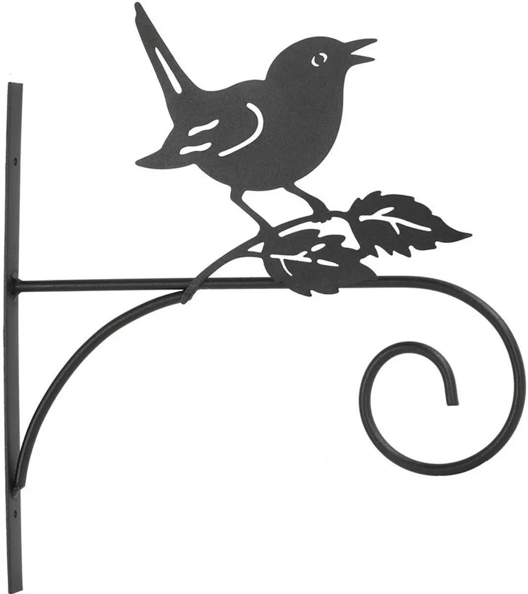Wandhaak vogel zwart 27,5x1,5x31cm