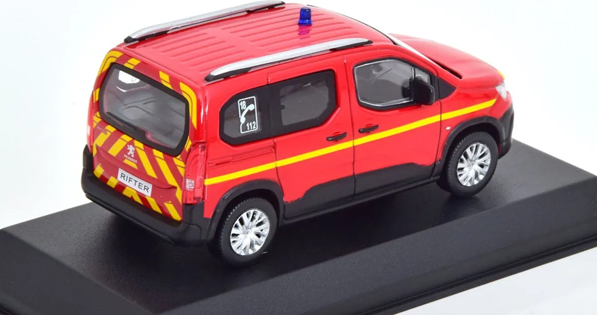 Peugeot Rifter 'Pompiers' 1:43 Norev - Rood
