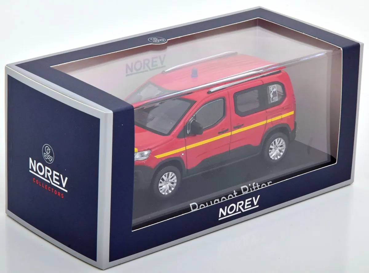 Peugeot Rifter 'Pompiers' 1:43 Norev - Rood