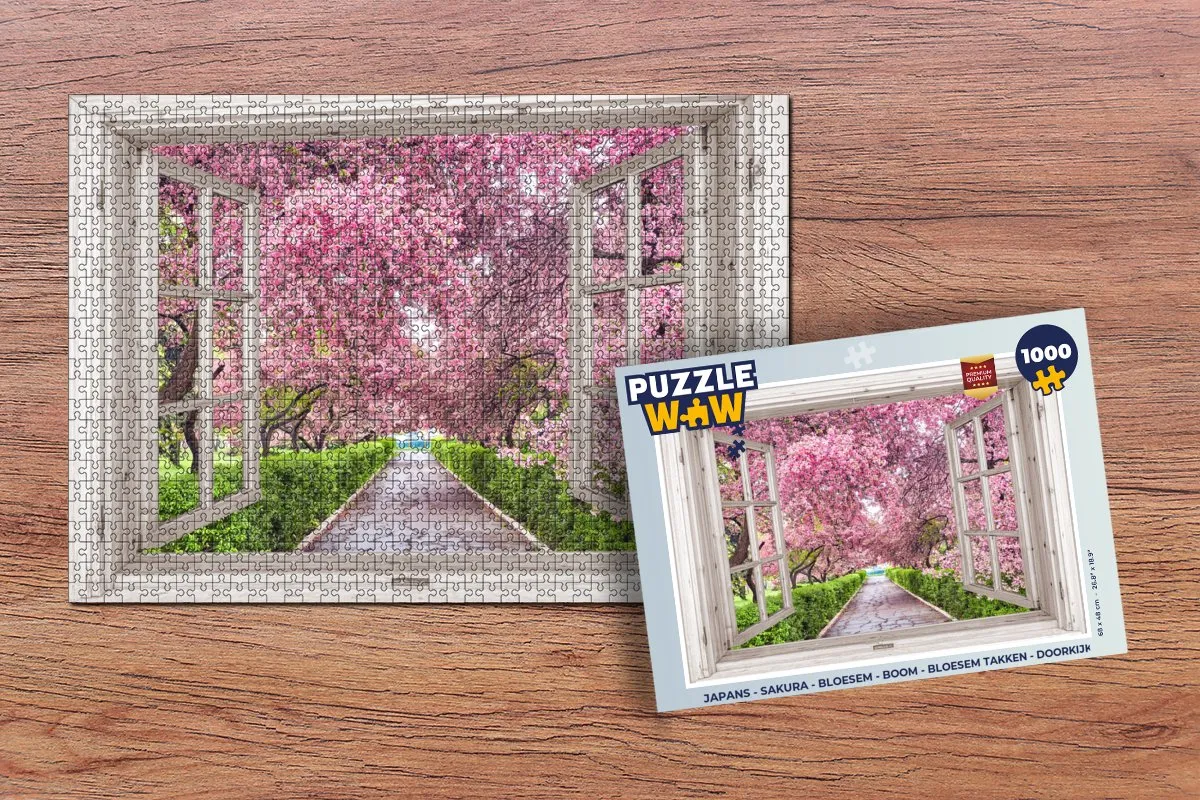 PuzzleWow Sakura Bloesem Boom Legpuzzel 1000 Stuks - Multicolor